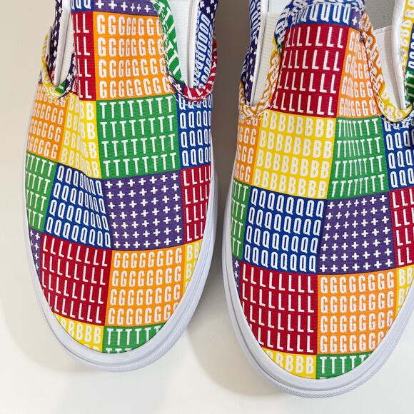 NWT Vans Classic Slip On Sneaker Pride Multi True White Mens 10 New VN0A33TB3WJ - Picture 4 of 10